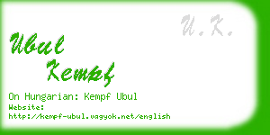 ubul kempf business card